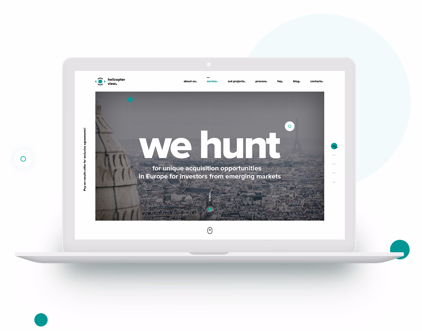 Et elegant website til det skarpsindige investeringsselskab Helicopter View